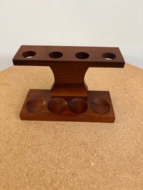 Decorative Vintage Wood Mid-Century Modern Pipe Holder Stand made by Fairfax